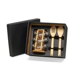 Kit Porta Condimentos e Colheres 3 Peças SMKT-9024M