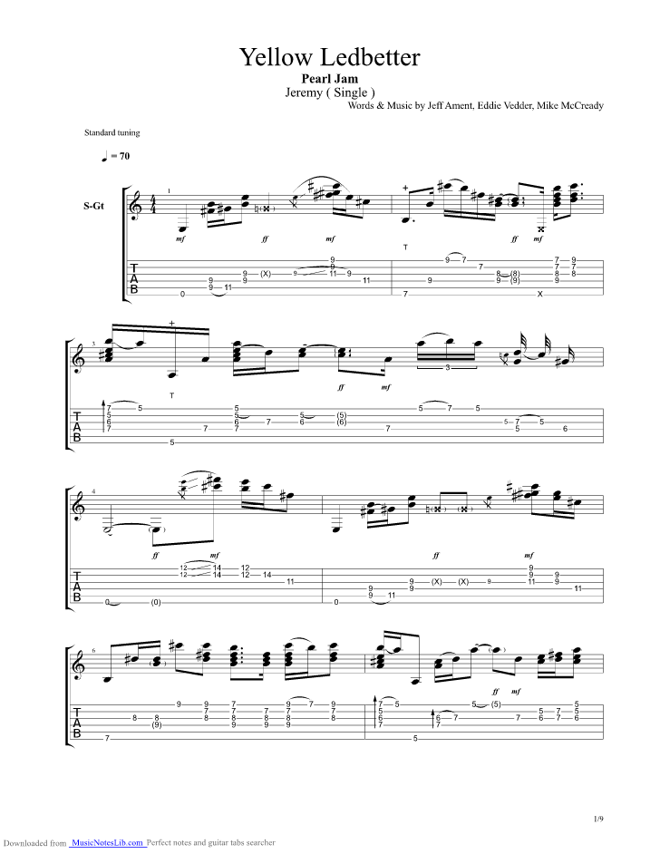 View How To Play Yellow Ledbetter Solo On Guitar Gif Guitar Evo