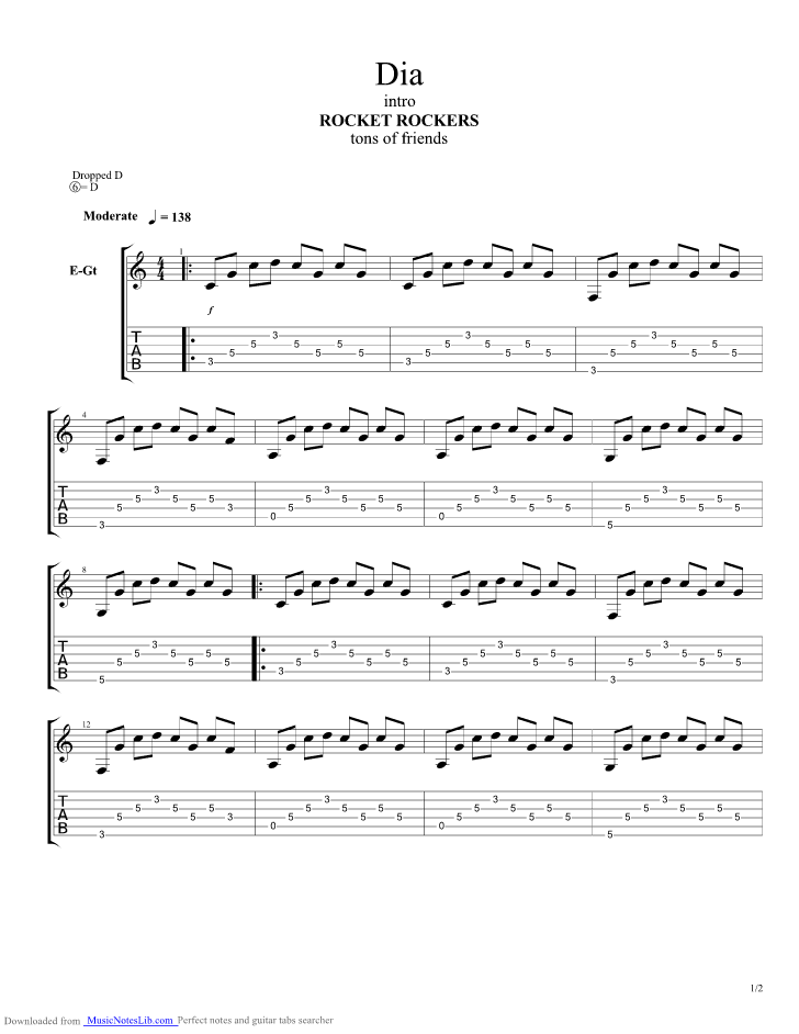 Chordify is your #1 platform for chords. Dia Guitar Pro Tab By Rocket Rockers Musicnoteslib Com