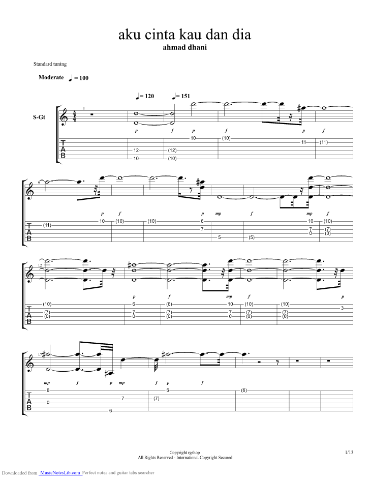 Last edit on mar 15, 2015. Aku Cinta Kau Dan Dia Guitar Pro Tab By Ahmad Band Musicnoteslib Com