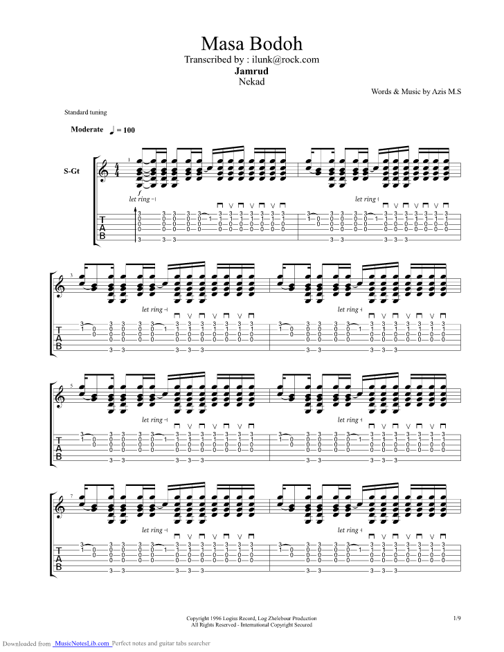 C c f macarin kamu gak jauh beda. Masa Bodoh Guitar Pro Tab By Jamrud Musicnoteslib Com