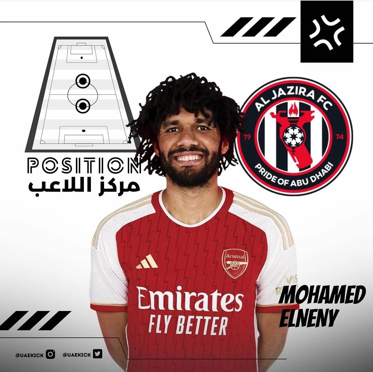 الجزيرة الإماراتي يفاوض محمد النني: هل يترك نجم أرسنال دكة البدلاء؟