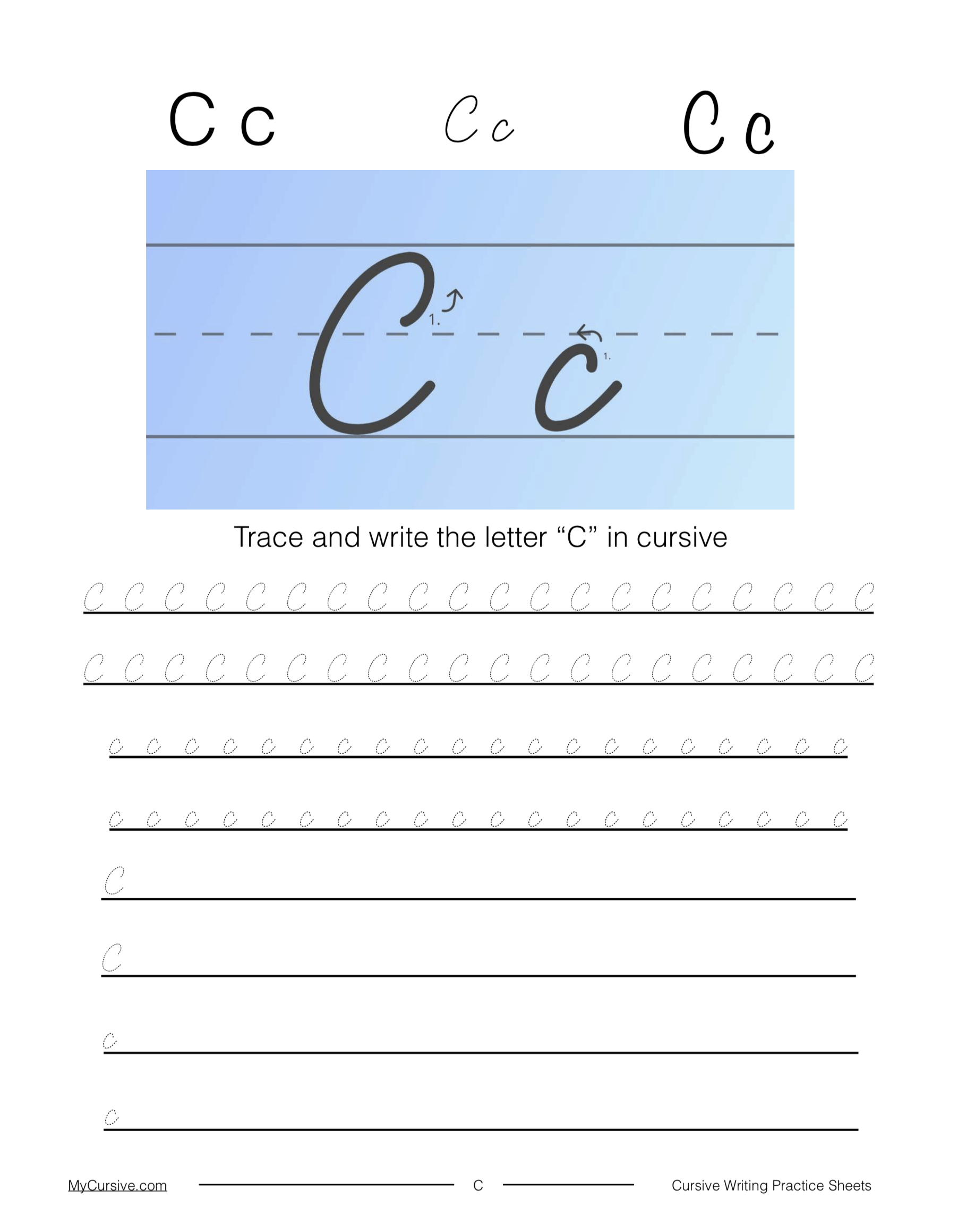 cursive c learn to write the cursive letter c my cursive