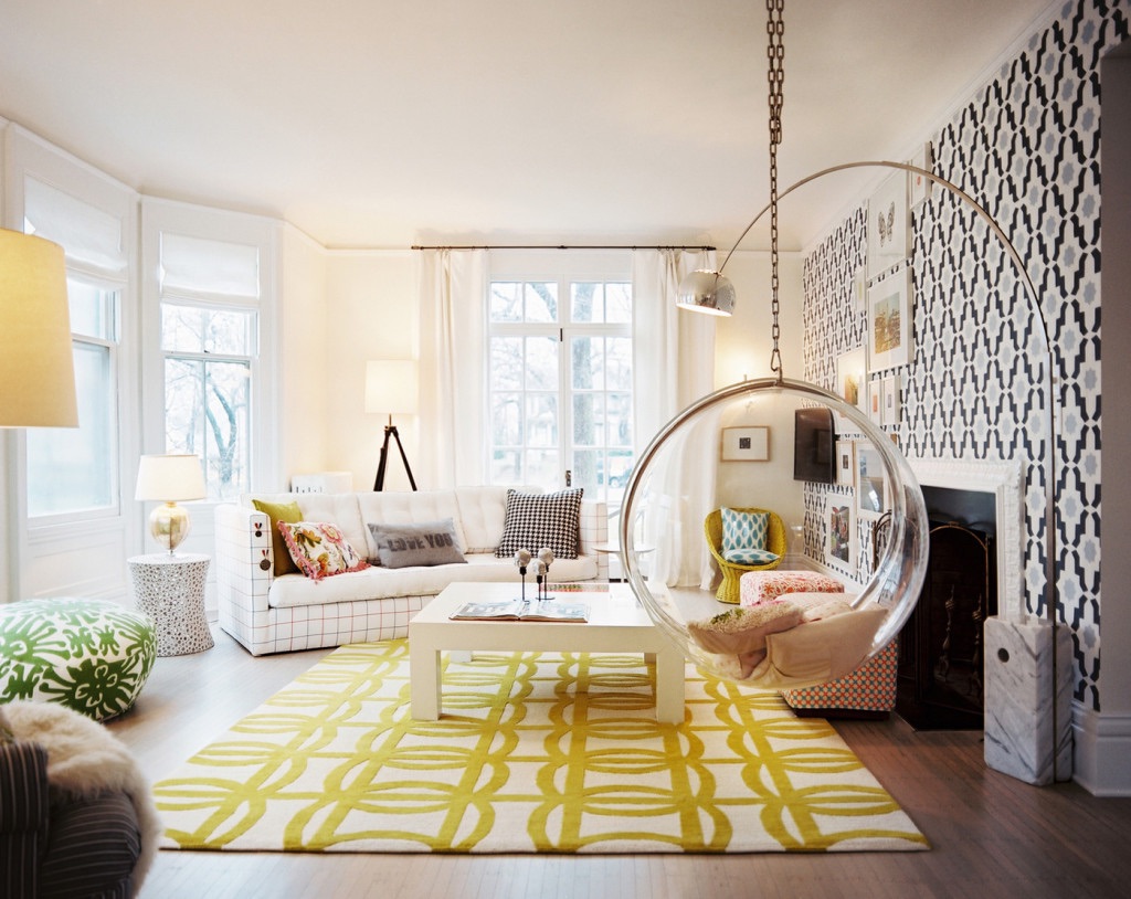 Nothing brings a living room to life better than a gorgeous chandelier,. Yellow Bright Interior Design For 2014 Trends My Decorative