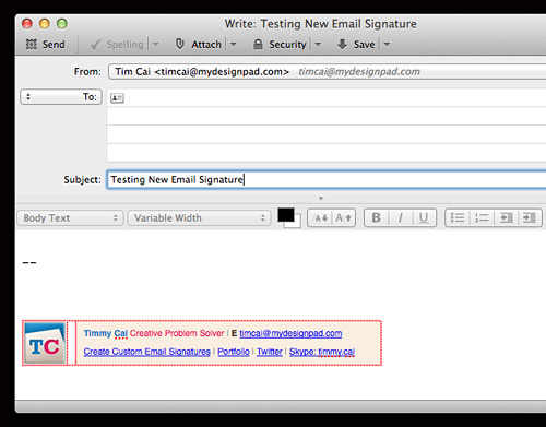 · check the attach the signature from a file instead (text, html, or image) box and then . Portfolio Site Of Timmy Cai Creator Of Meaningful Web And Print Designs Mydesignpad Com