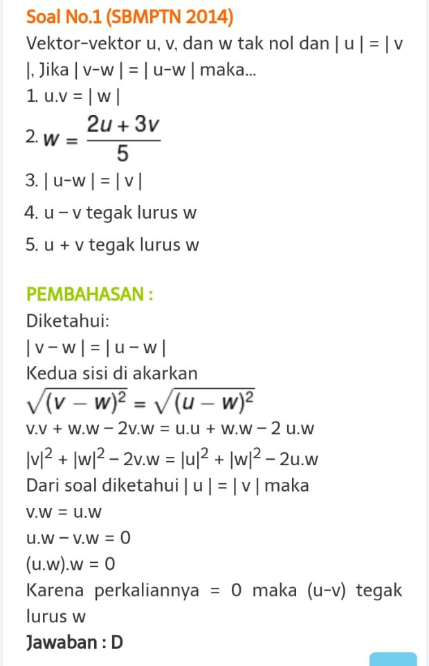 Soal Cerita Vektor