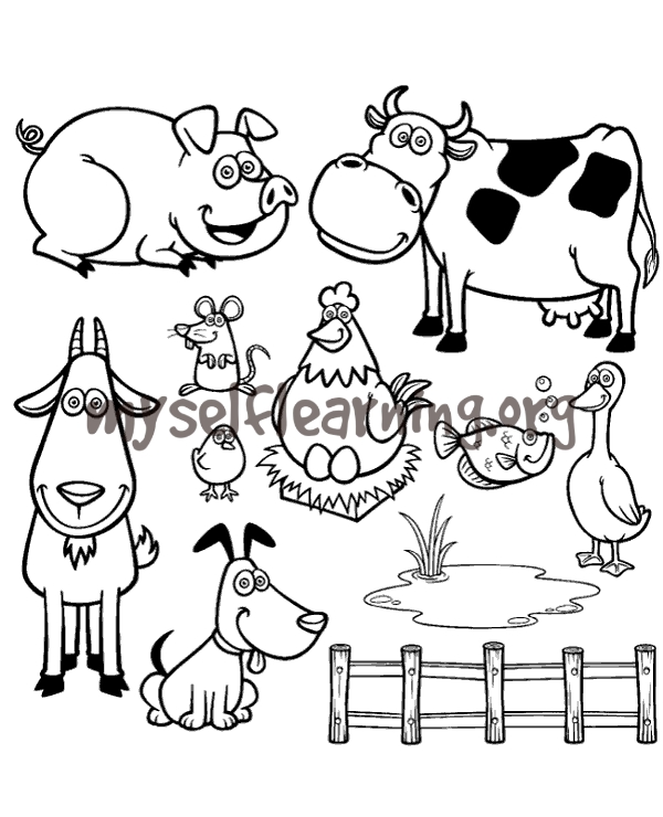 Enjoy free farm animals coloring pages to color, paint or crafty educational project for kids of all age levels: Animals Coloring Sheet Instant Download Myselflearning Org