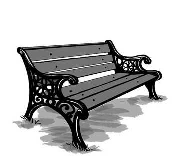 как нарисовать лавочку в парке