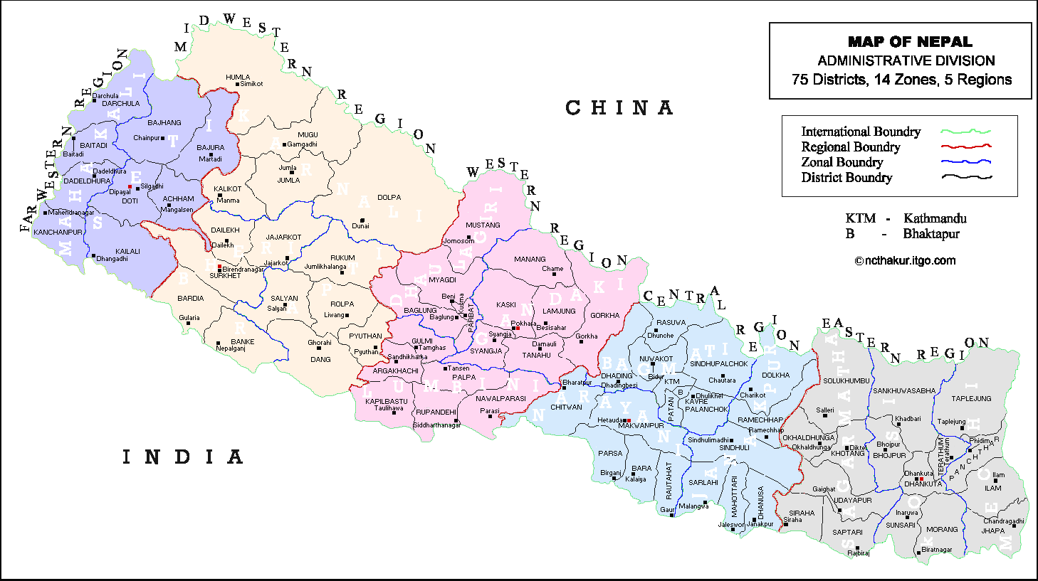 Map of provinces and districts of nepal (2020). Map of Nepal:Administrative Division