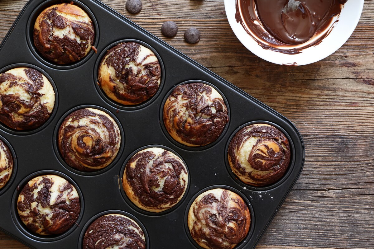 Chocolate Vanilla Swirl Muffins Neta Cooks