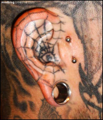 Spider Web Ear Tattoo | Bme: Tattoo, Piercing And Body Modification News 400_x_344_jpg