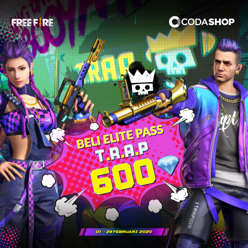 diskon special ulang tahun shopee! hi survivors! Elite Pass Free Fire Season 21 Bertemakan T.R.A.P! - Codashop