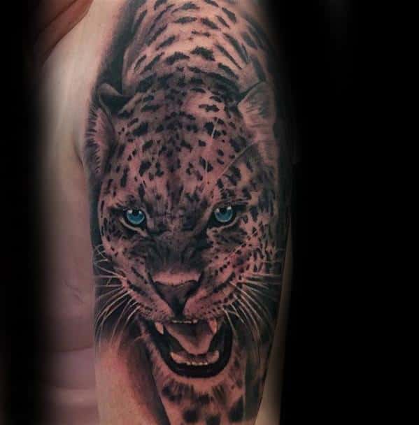 50 Snow Leopard Tattoo Designs For Men - Animal Ink Ideas 608_x_599_jpg