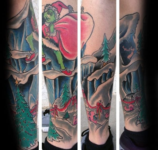 30 Grinch Tattoos For Men - Dr Seuss Design Ideas 567_x_599_jpg