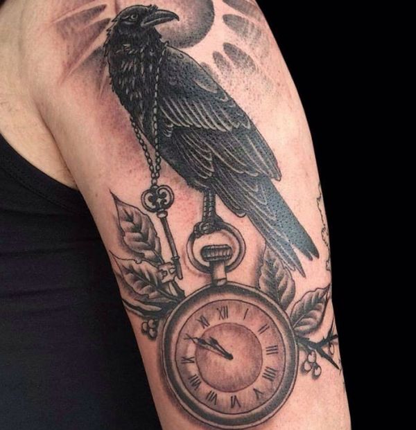 20 Very Lovely Raven Tattoos - Additionally Stands For Battle And Dying - Nexttattoos 621_x_600_jpg