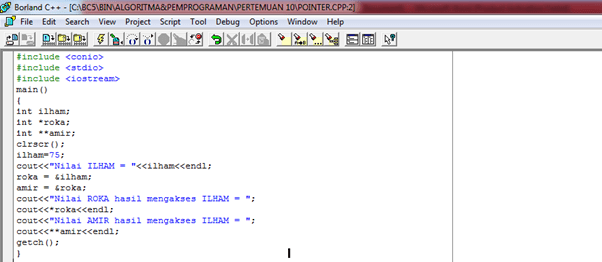 C/c++ yakni kompiler borland c++ 5.5, digital mars c/c++ 8.57, . C Pertemuan 10 Ningrumwinda0