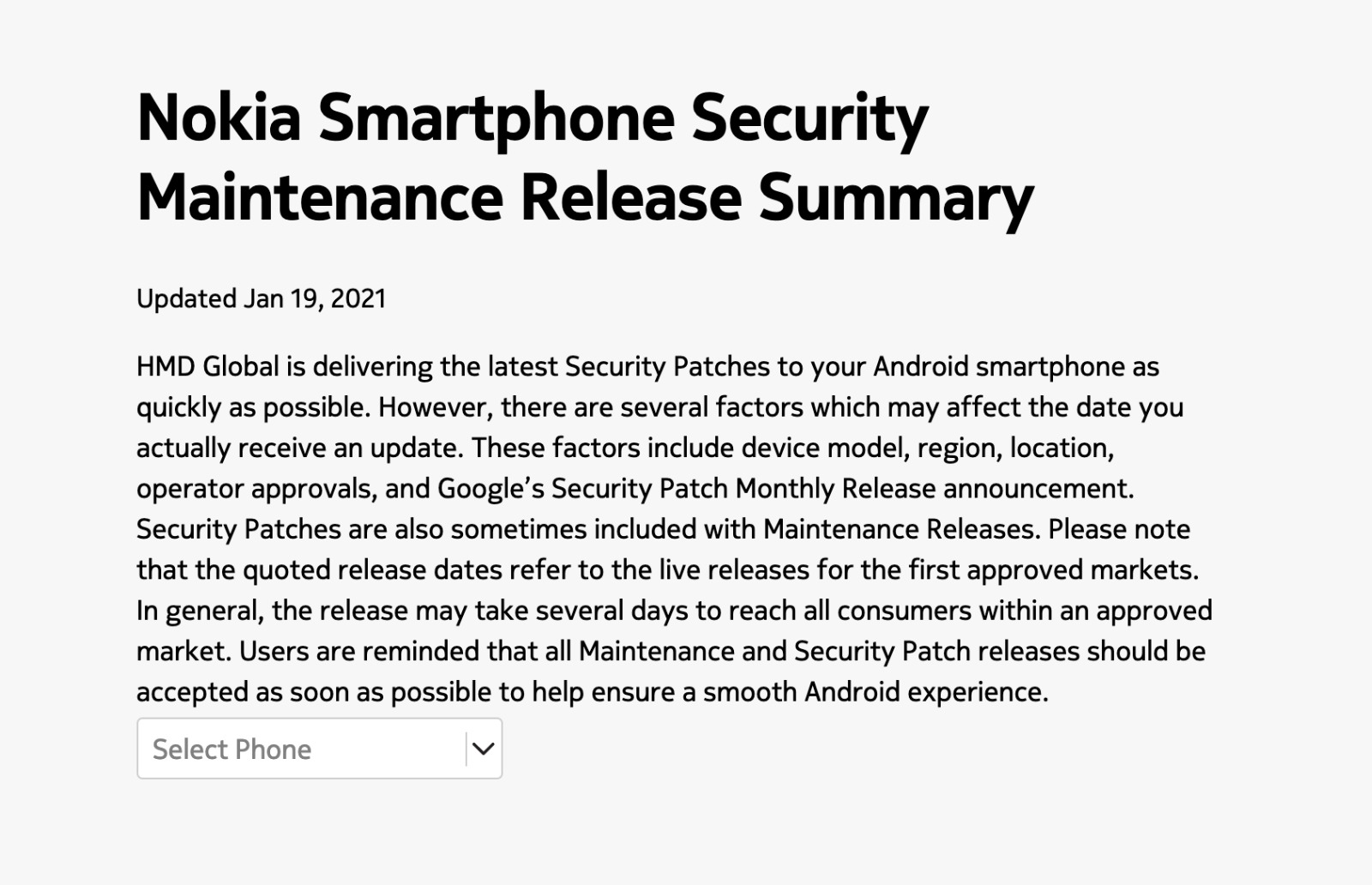 Nokia Mobile updates the official Update Tracker - Vimarsana News
