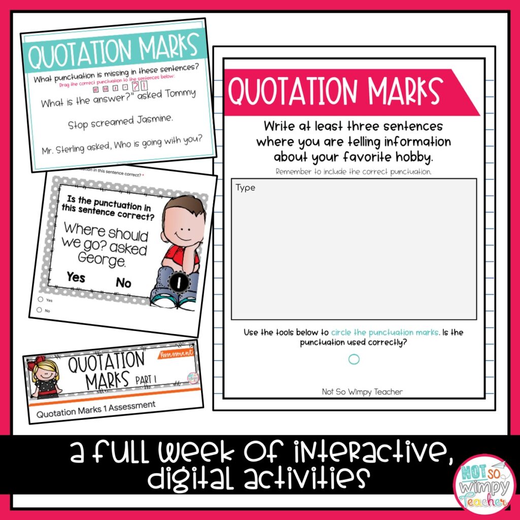 digital grammar fourth grade activities commas and quotation marks pt