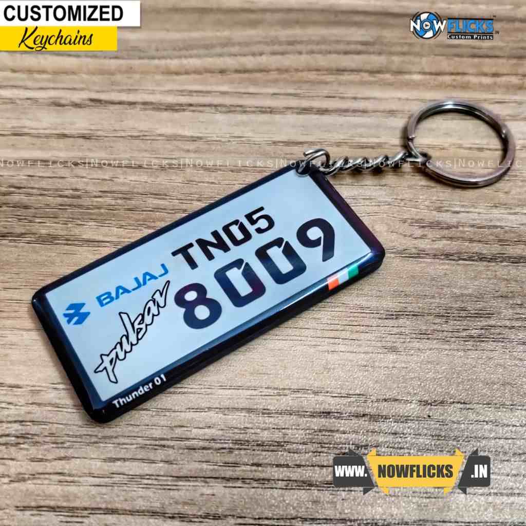 Full Frame Gel Number Plate Keychain