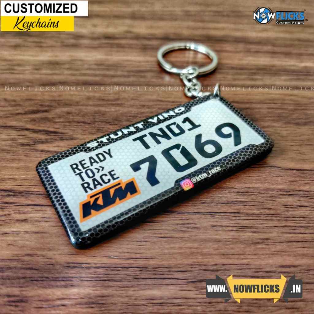 Fibre Gel Number Plate Keychain