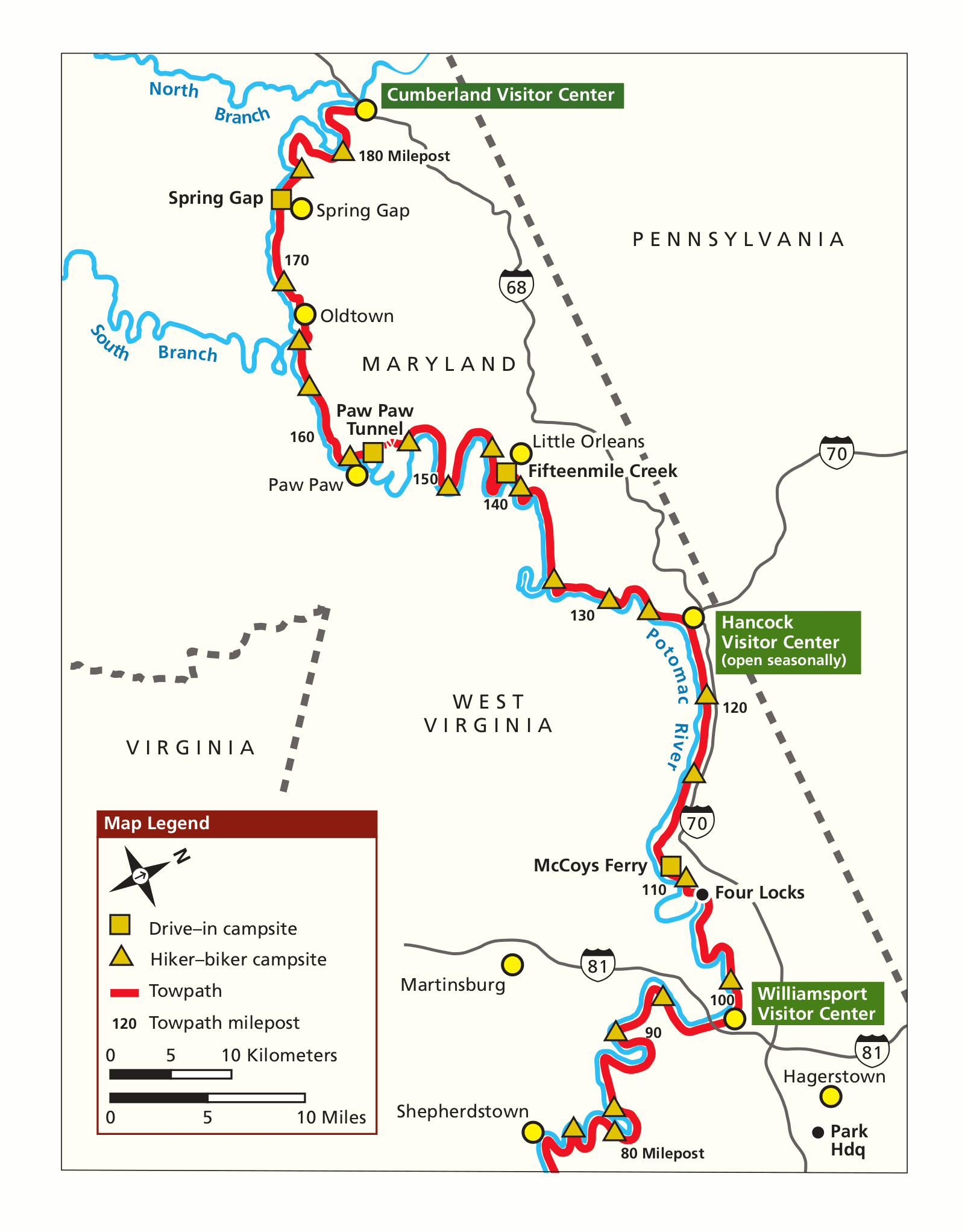 Map Of C&O Canal