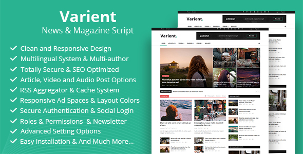 Download #Varient v1.8 – News and Magazine Script Nulled (Update)