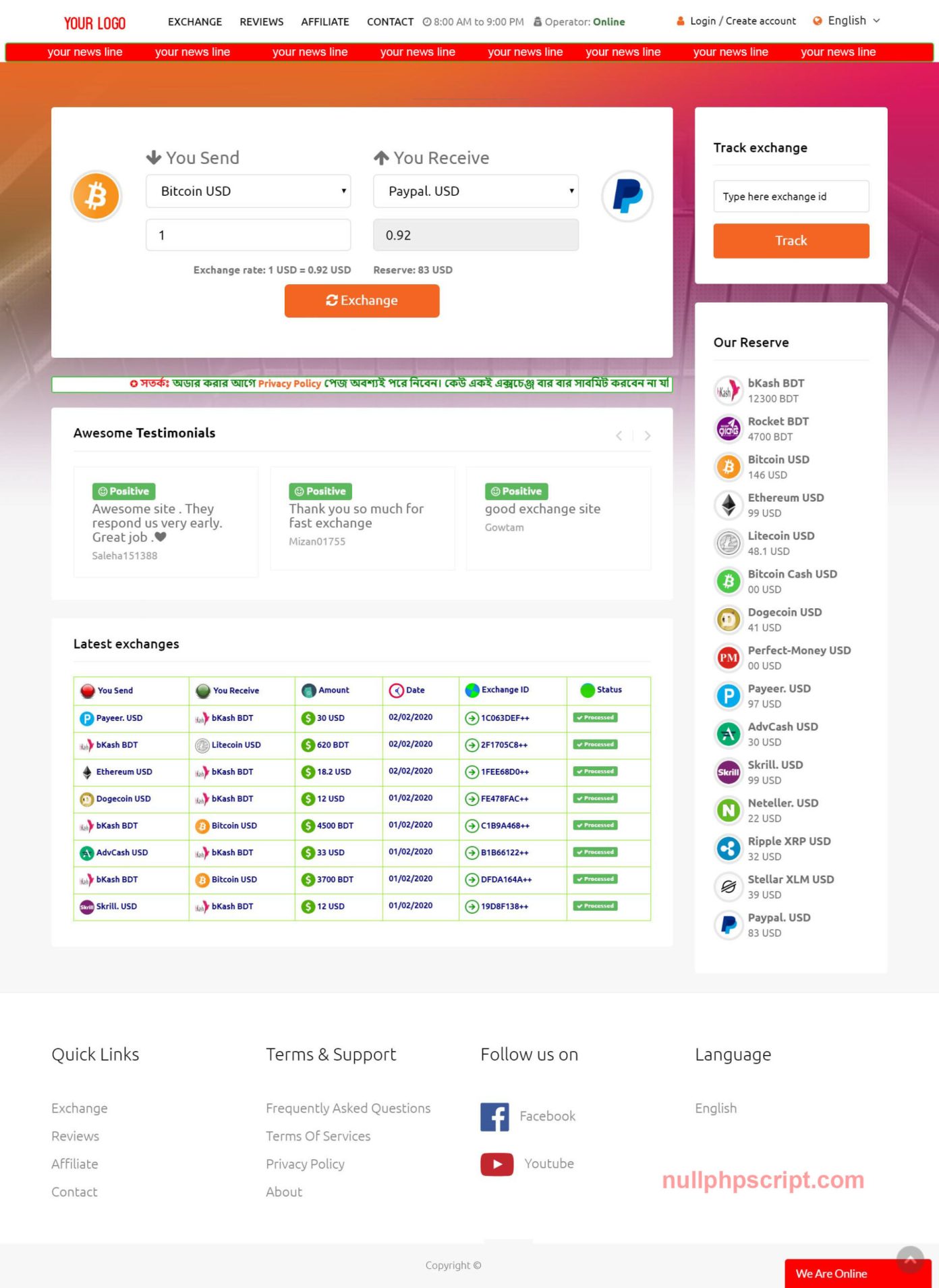 Download BitExchanger Nulled PHP Script
