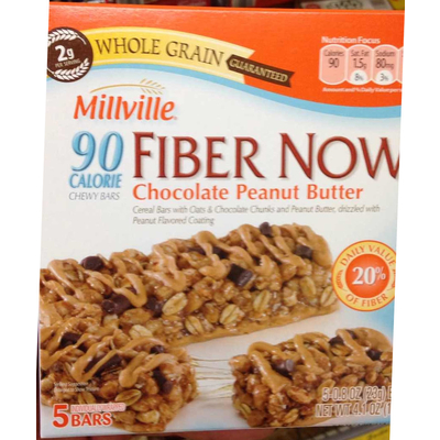100 calories, nutrition grade (c), problematic ingredients, and more. Calories In Fiber Now 90 Calorie Chewy Bars Chocolate Peanut Butter From Millville