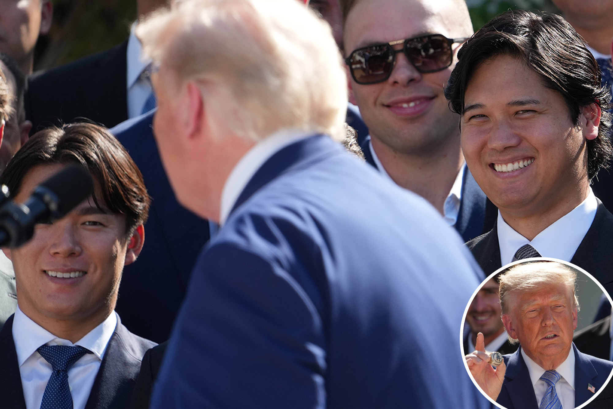 President Trump makes Dodgers stars laugh on White House visit