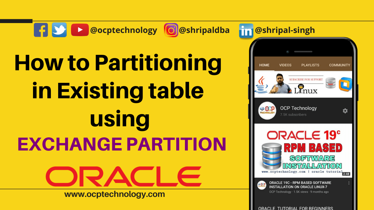 How To Partitioning In Existing Table Using Exchange Partition