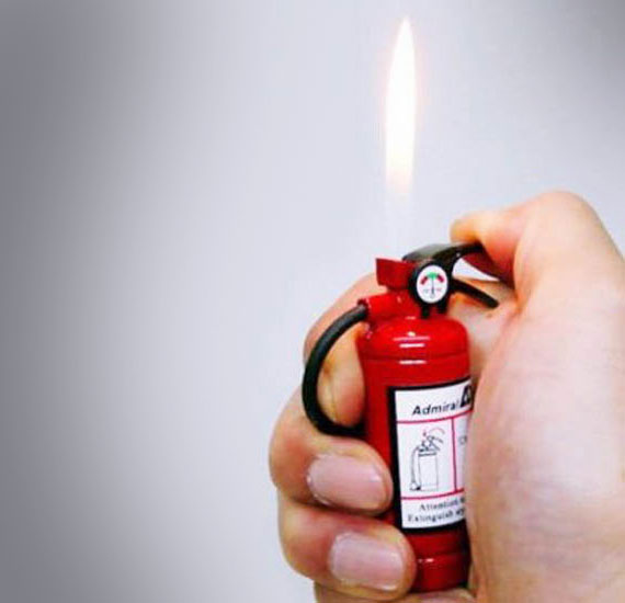 Yell and scream and curse and cry. Fire Extinguisher Lighter
