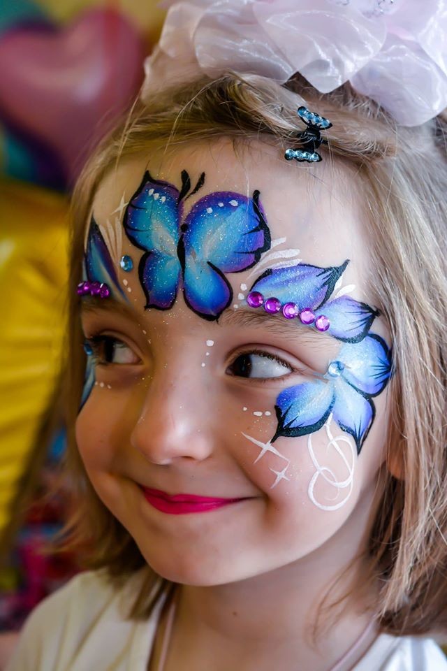 бабочка на лице ребенка нарисовать
