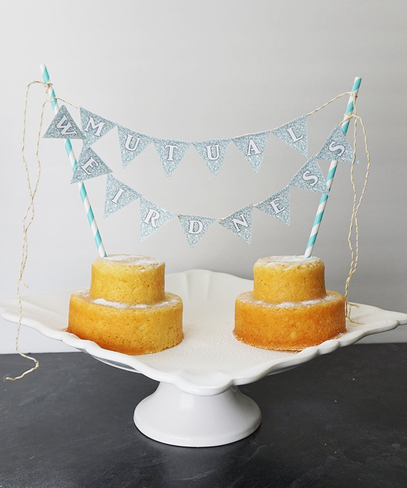 Calling all weirdos in love: this free printable cake topper banner is ...
