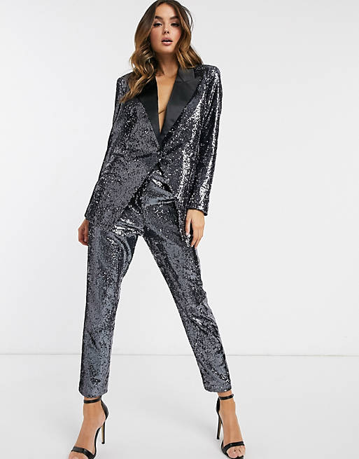 ASOS Design Sequin Suit | Offbeat Bride 