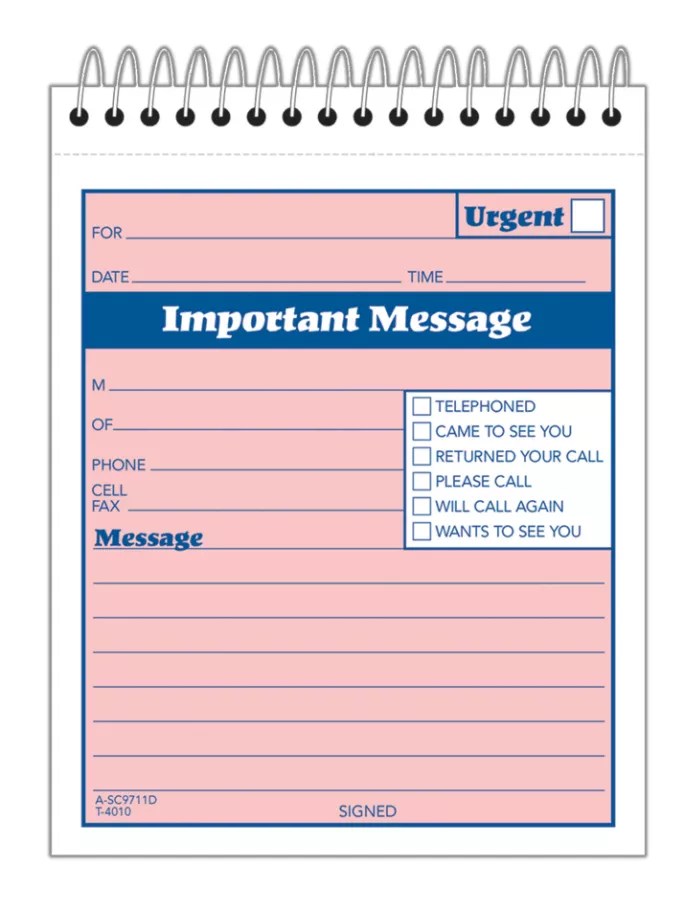 Shop today online, in stores or buy online and pick up in store. Telephone Message Pads & Voicemail Log Books - Office Depot