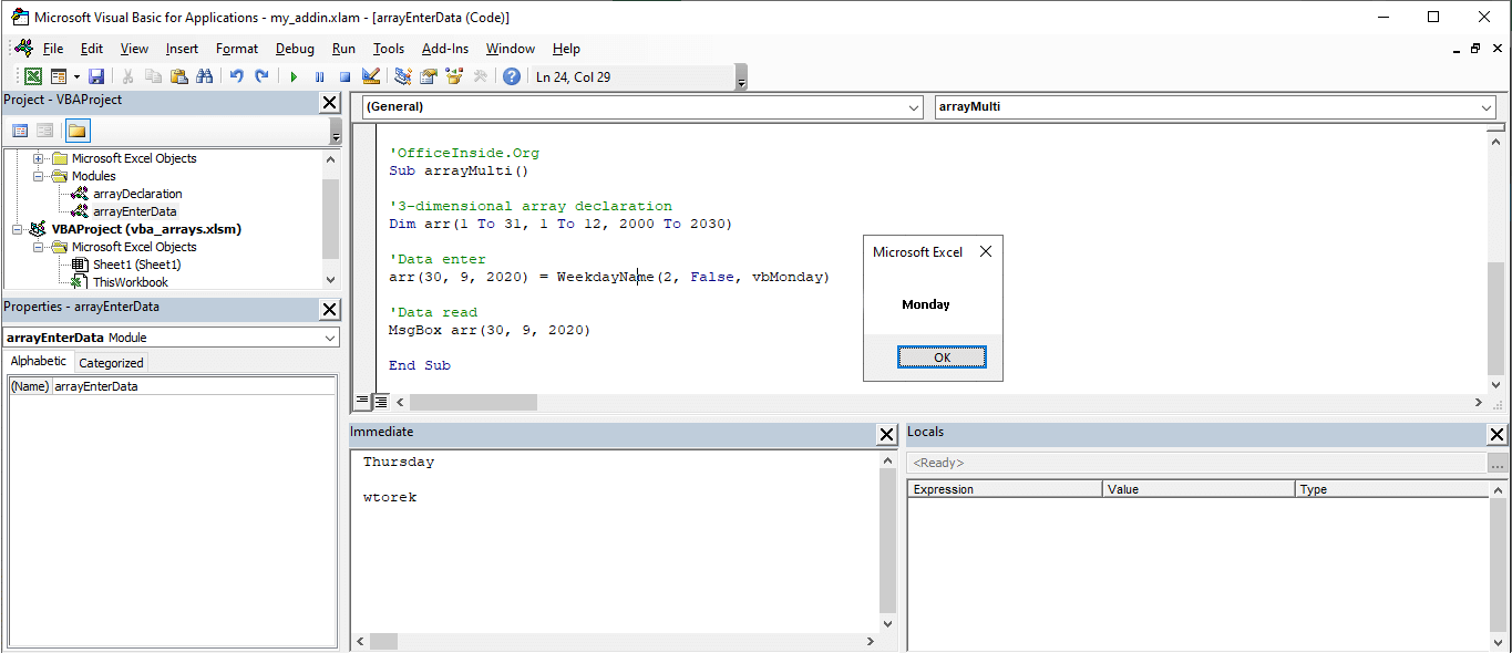 Arrays in Excel VBA - OfficeInside.Org