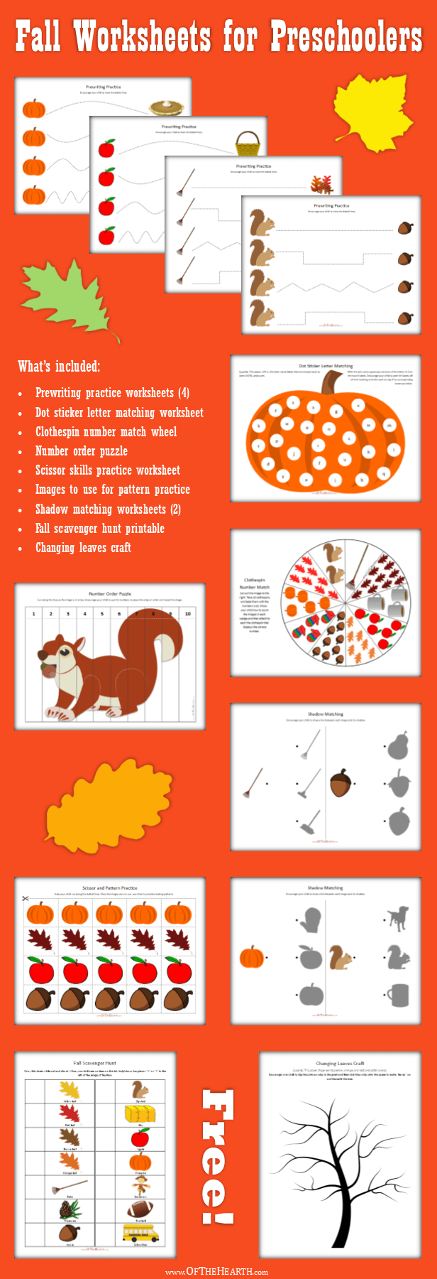 A free pritnable activity to help toddlers. Fall Worksheets For Preschoolers