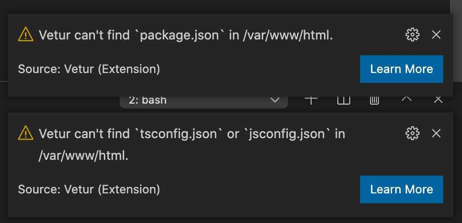 Vs Code Remote Container で Veture 拡張機能を使おうとすると現れるエラー2つに対処しました Oki2a24