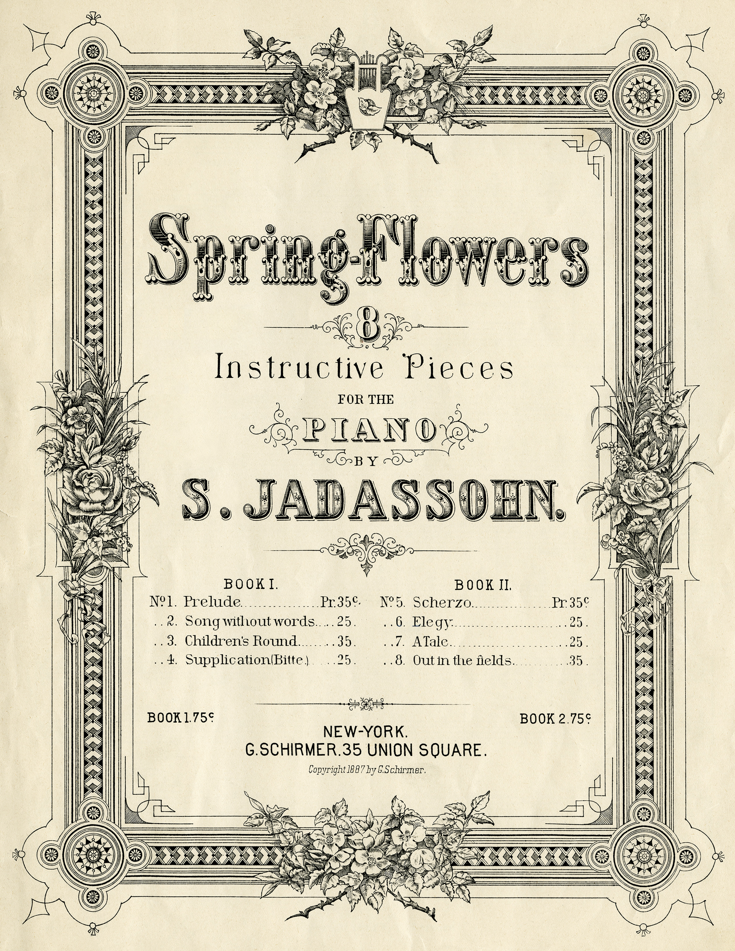 Free Vintage Image Spring Flowers Sheet Music Cover Old Design Shop Blog