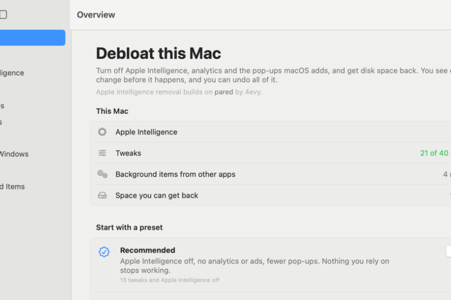 You can turn off & delete Apple Intelligence with an app now