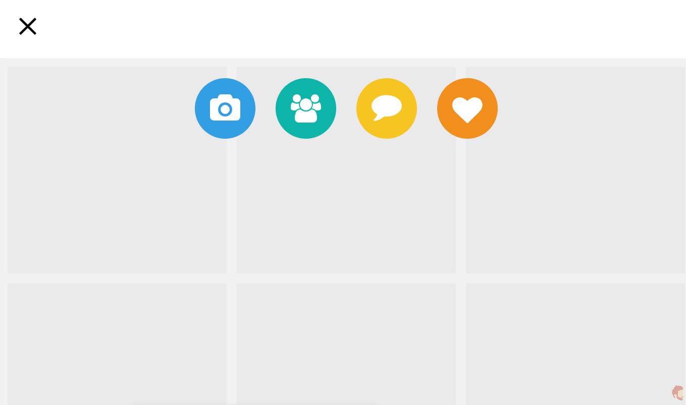Ink drop toggle menu