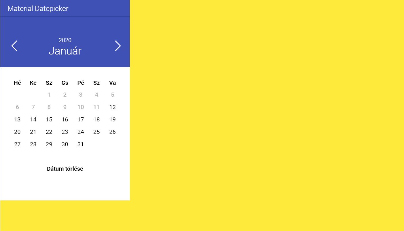 Material Date picker Selector