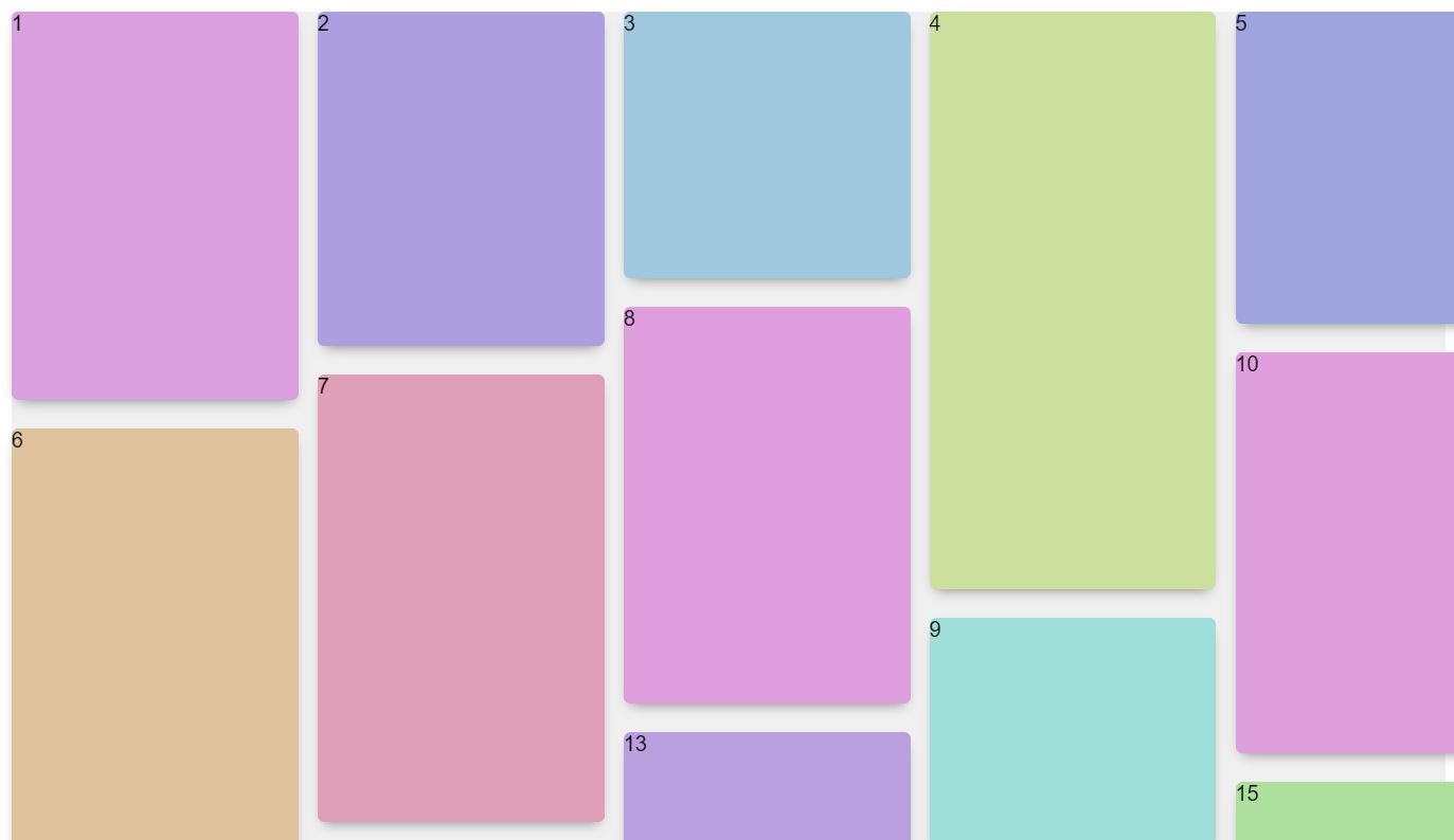 Website JavaScript/JS Masonry Example