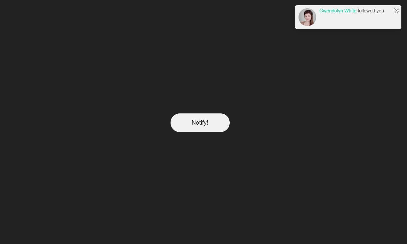 JS Notify Alert message example