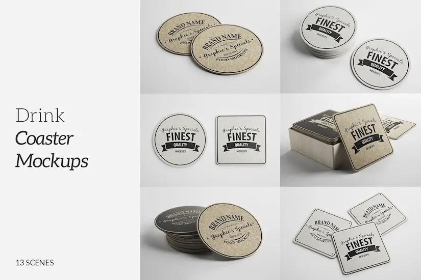 Mockup, ideal for your next bar, restaurant, or soda branding projects. 39 Best Coaster Mockups For Coffee And Beer Onedesblog
