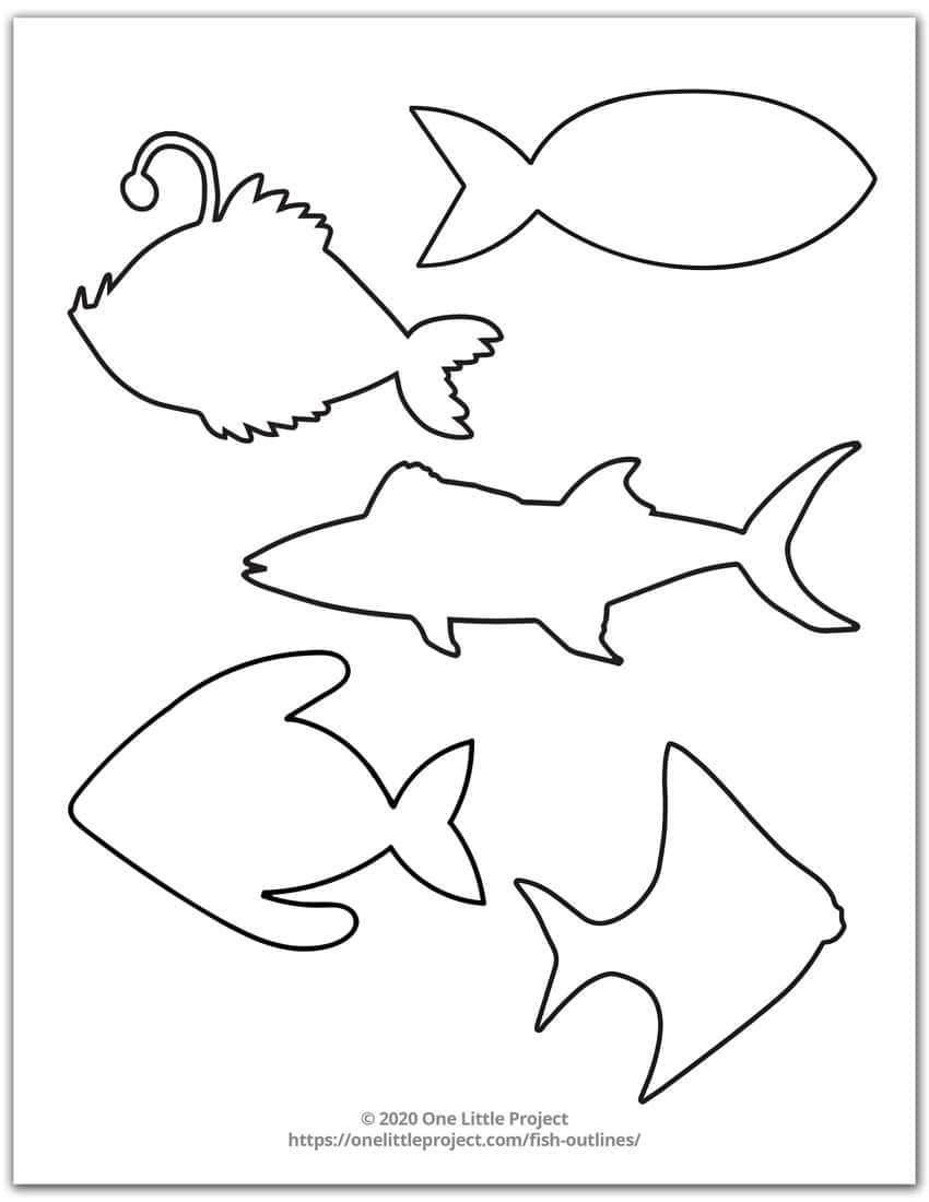 Maps are a terrific way to learn about geography. Free Printable Fish Outline Pages Fish Templates One Little Project