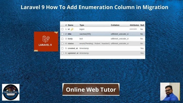 How To Update Enum Field Value Using Laravel Migration Laravel Change Column Name In Scratch 