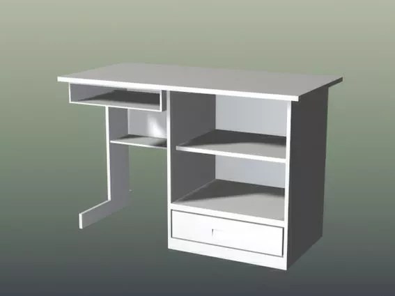 Small Computer Desk Free 3d Model 3ds Max Vray Open3dmodel 114365