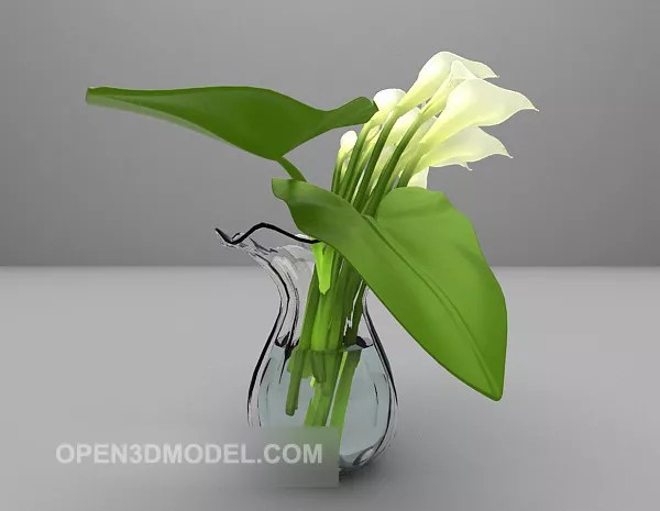 Lily Flower In Glass Vase Free 3d Model Max Open3dmodel 537003