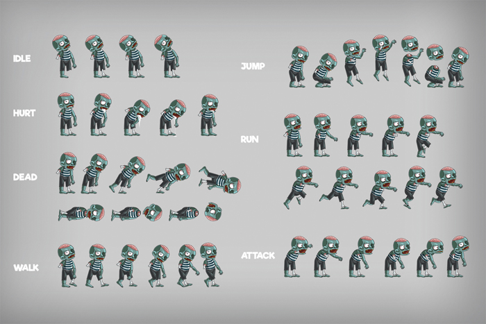 This fantastic little sprite editor allows you to create, animate, and edit sprites right in one place. Zombie Character Sprite | OpenGameArt.org